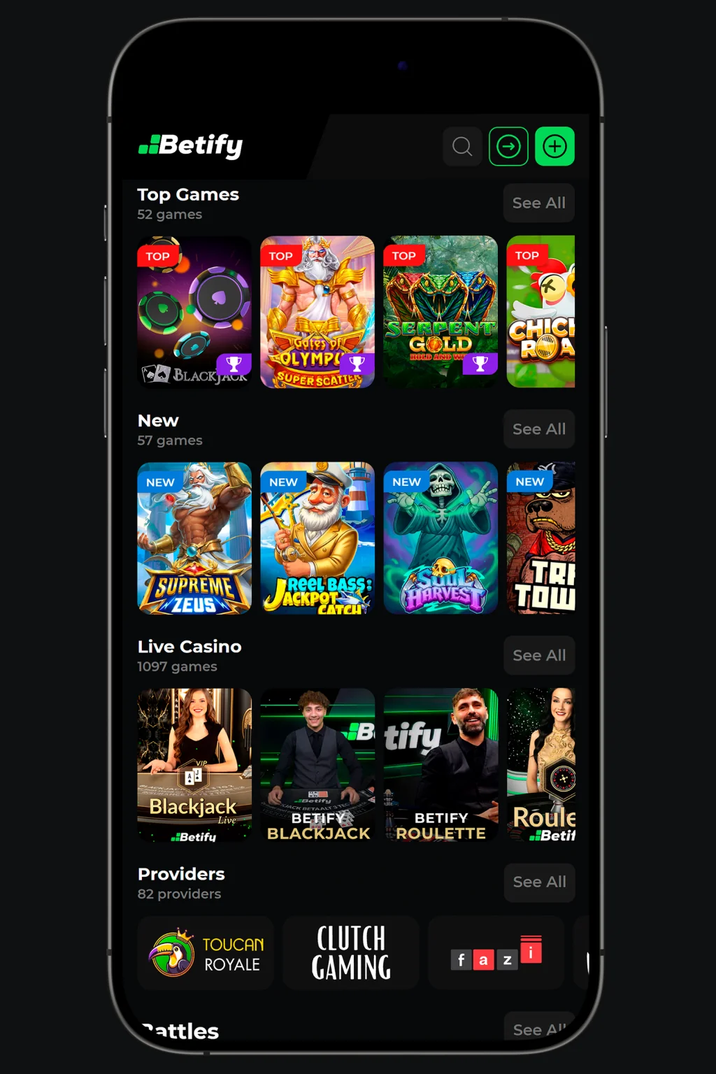 Betify Casino auf Mobilgeräten